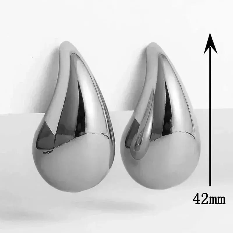 Trendy Gold Chunky Drop Earrings LumeaWomen
