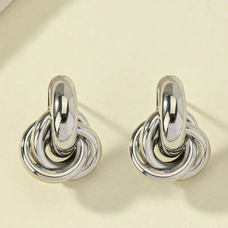 Obega Gold & Silver Knot Hoop Earrings LumeaWomen