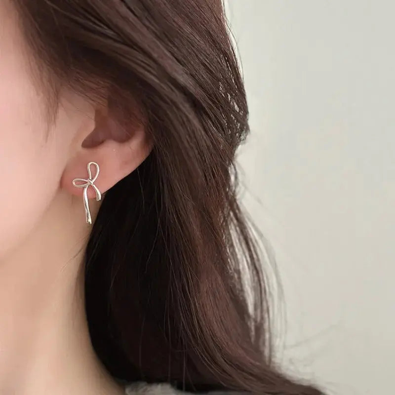 Sweet Bow Knot Ribbon Hypoallergenic Stud Earrings MagicEars