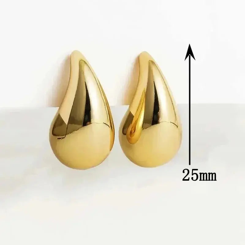 Trendy Gold Chunky Drop Earrings LumeaWomen
