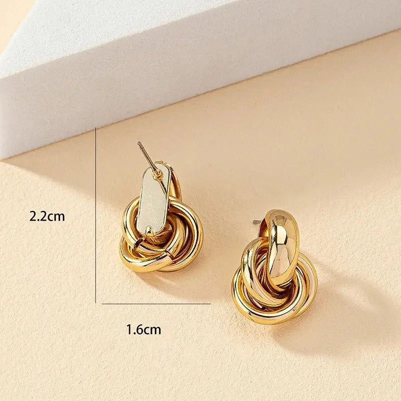 Obega Gold & Silver Knot Hoop Earrings LumeaWomen