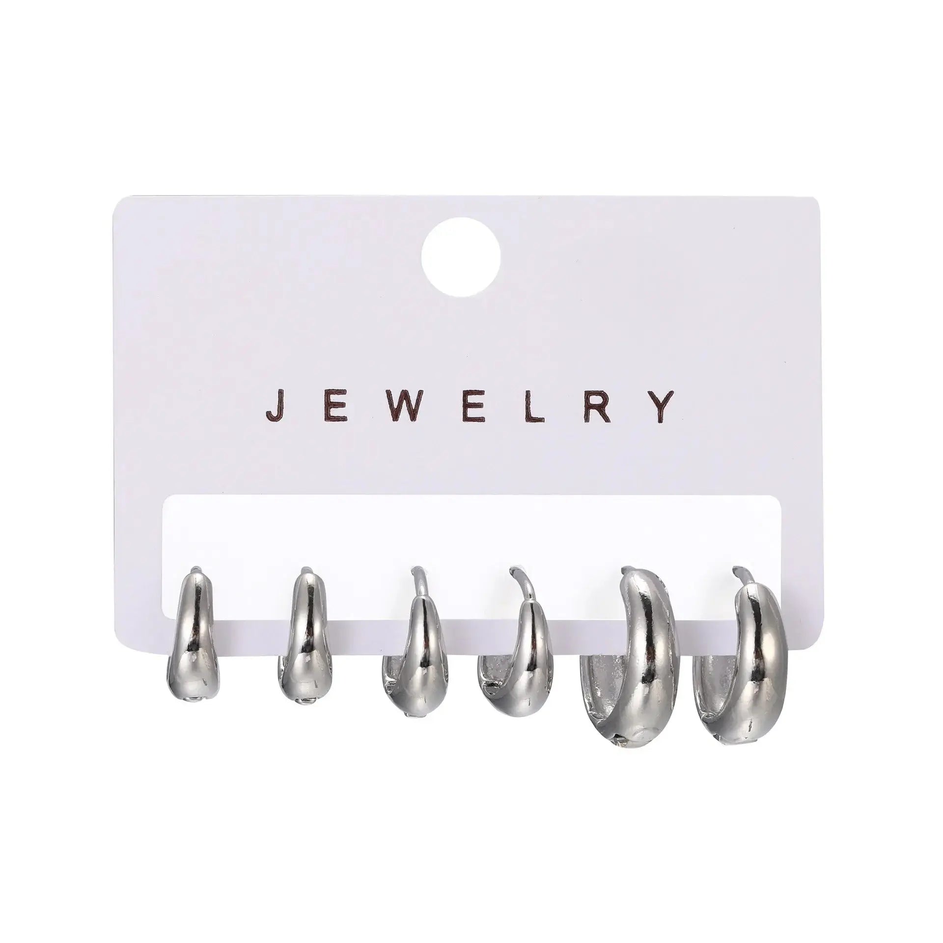 6Pcs/Set Copper Metal Minimalist Huggie Hoop Earrings LumeaWomen