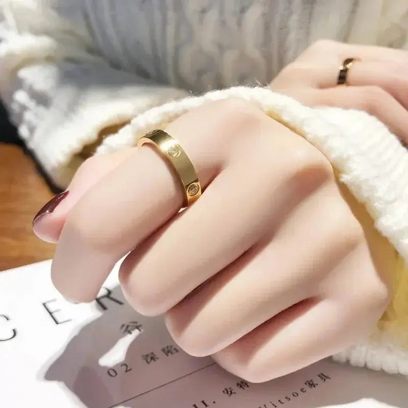 Stainless Steel Rose Gold Love Ring LumeaWomen