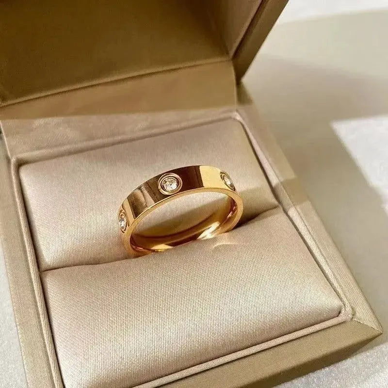 Stainless Steel Rose Gold Love Ring LumeaWomen