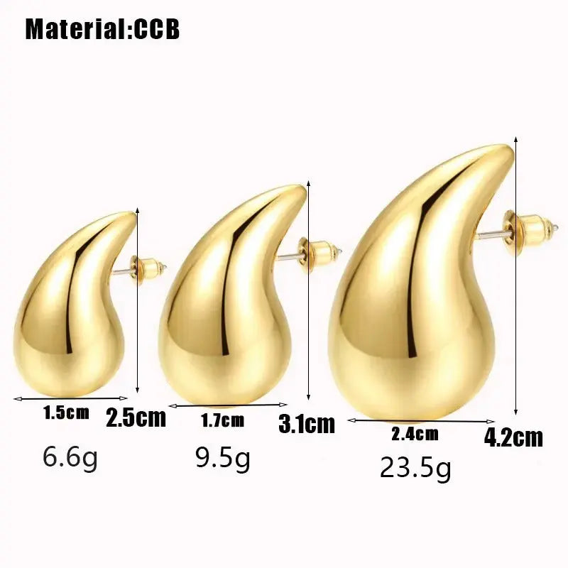 Trendy Gold Chunky Drop Earrings LumeaWomen