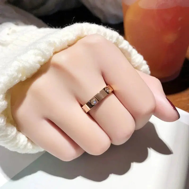 Stainless Steel Rose Gold Love Ring LumeaWomen