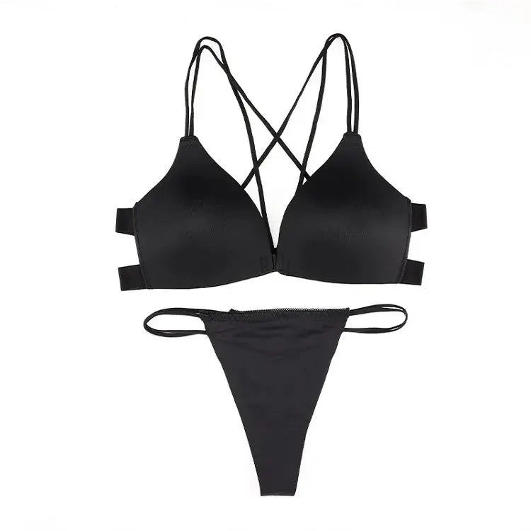 Women Bra And Panties Set Backless Set G-String Seamless Bra Thong Lingerie Set Top Underwear LumeaWomen