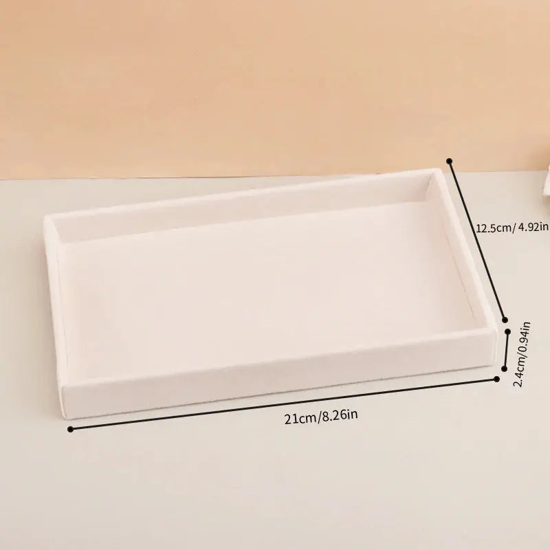 Stackable Velvet Jewelry Tray - Practical Beige Storage Drawer for Rings and Earrings LumeaWomen