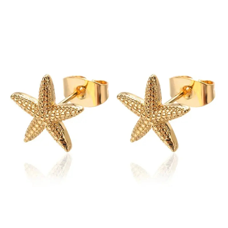 Vintage Starfish Shell Stud Earrings LumeaWomen