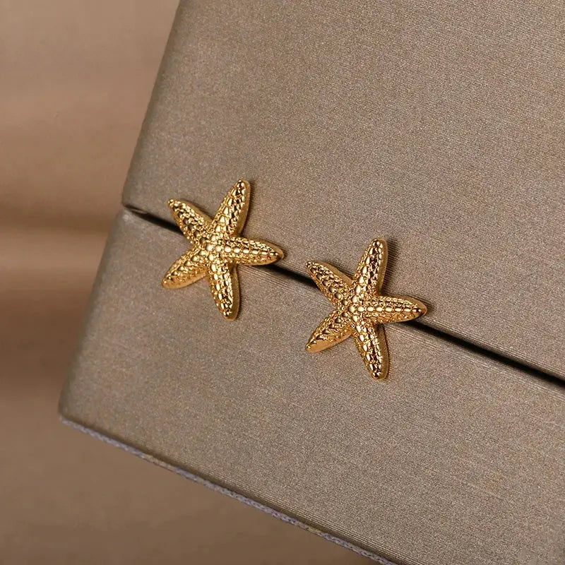Vintage Starfish Shell Stud Earrings LumeaWomen