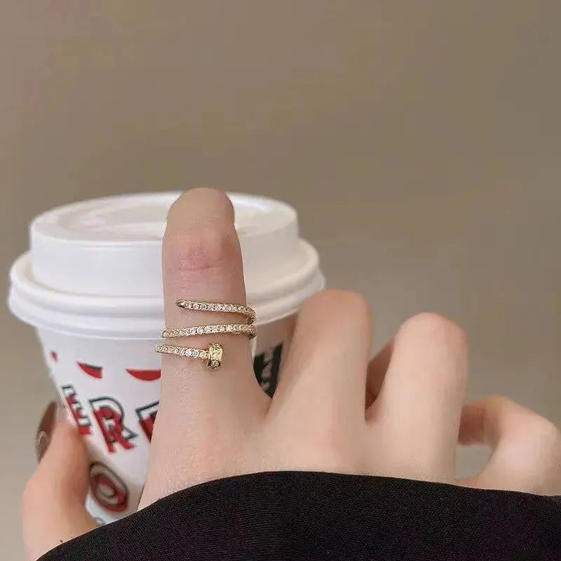 Multi-Layer Gold Zirconia Ring LumeaWomen