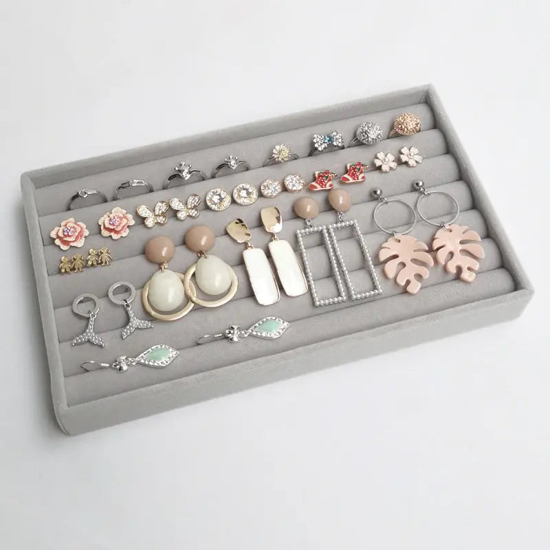 Soft Velvet Stackable Jewelry Tray - Portable Organizer for Rings, Earrings, Necklaces & Bracelets LumeaWomen