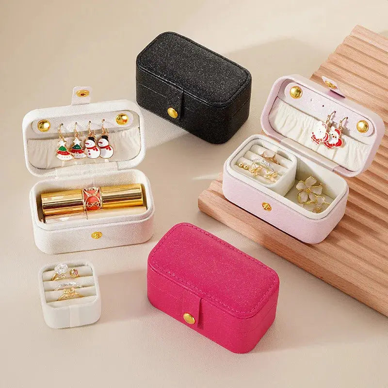 Exquisite PU Leather Jewelry Box - Minimalist Travel Organizer for Rings, Necklaces, Earrings LumeaWomen