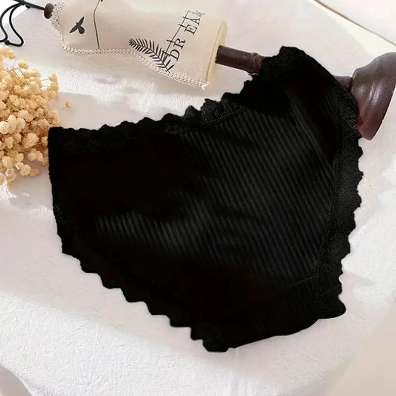 4 Pcs Lace Wavy Trim Bikini Panties – Comfy & Breathable Elastic, Women's Lingerie & Underwear Set LumeaWomen