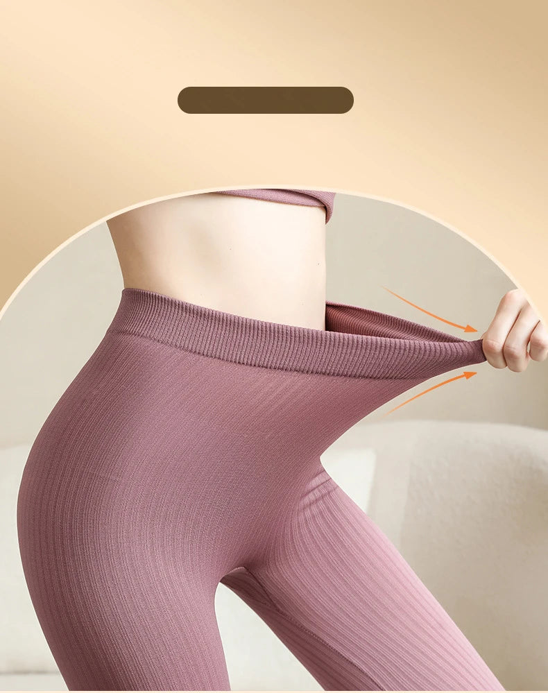 Women's Seamless Thermal Underwear Set - Winter Long Sleeve Top & Pants, Thick Sleepwear LumeaWomen
