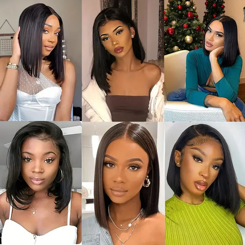 Glueless Bone Straight Bob Wig - 13x4 Transparent Lace Front Human Hair Wig LumeaWomen