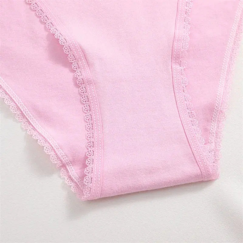 Lace Panties Women Cotton Briefs Female Comfortable Underwear 4PCS/Set Elstice Solid Color Panties Female Low Rise Lingerie LumeaWomen