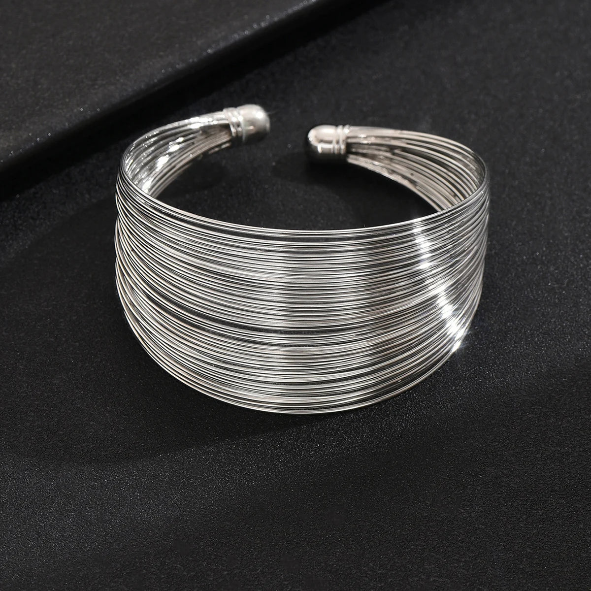 Wide Punk Cuff Bracelet for Women – Adjustable Open Bangle, Trendy Rock Chic Jewelry LumeaWomen