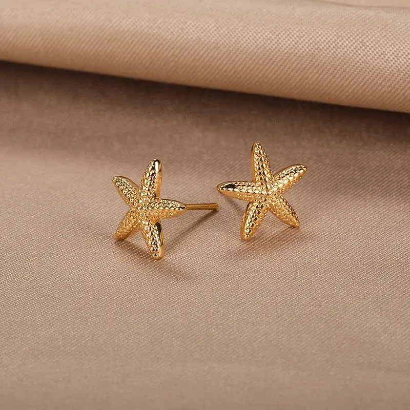 Vintage Starfish Shell Stud Earrings LumeaWomen