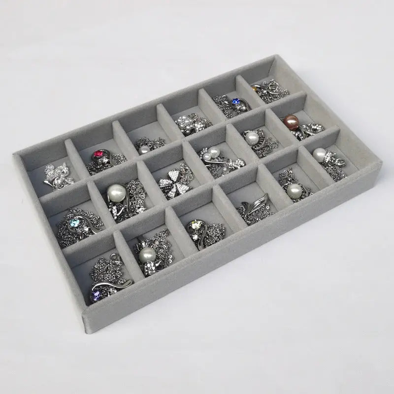 Soft Velvet Stackable Jewelry Tray - Portable Organizer for Rings, Earrings, Necklaces & Bracelets LumeaWomen
