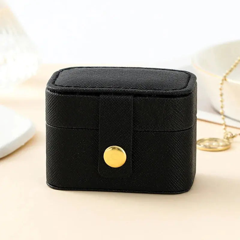 Mini Portable Small Jewelry Storage Bag Travel Simple Leather Ring Necklace Earrings Storage Box Organizer Display Gift Box LumeaWomen