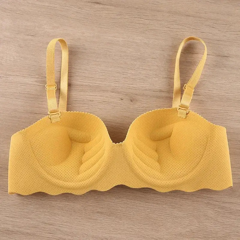 Push-Up Seamless Bra – Wireless Solid Color Lingerie, One-Piece Gathered Brassiere with Convertible Straps for Women LumeaWomen