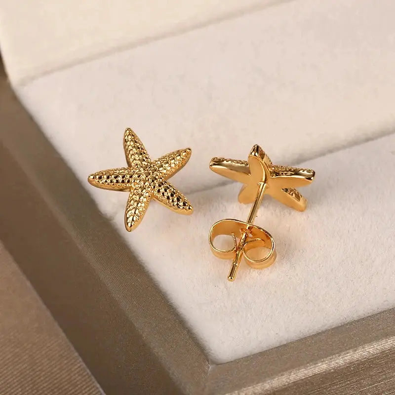 Vintage Starfish Shell Stud Earrings LumeaWomen