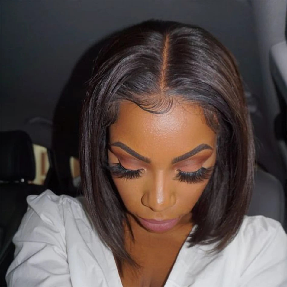 Glueless Bone Straight Bob Wig - 13x4 Transparent Lace Front Human Hair Wig LumeaWomen