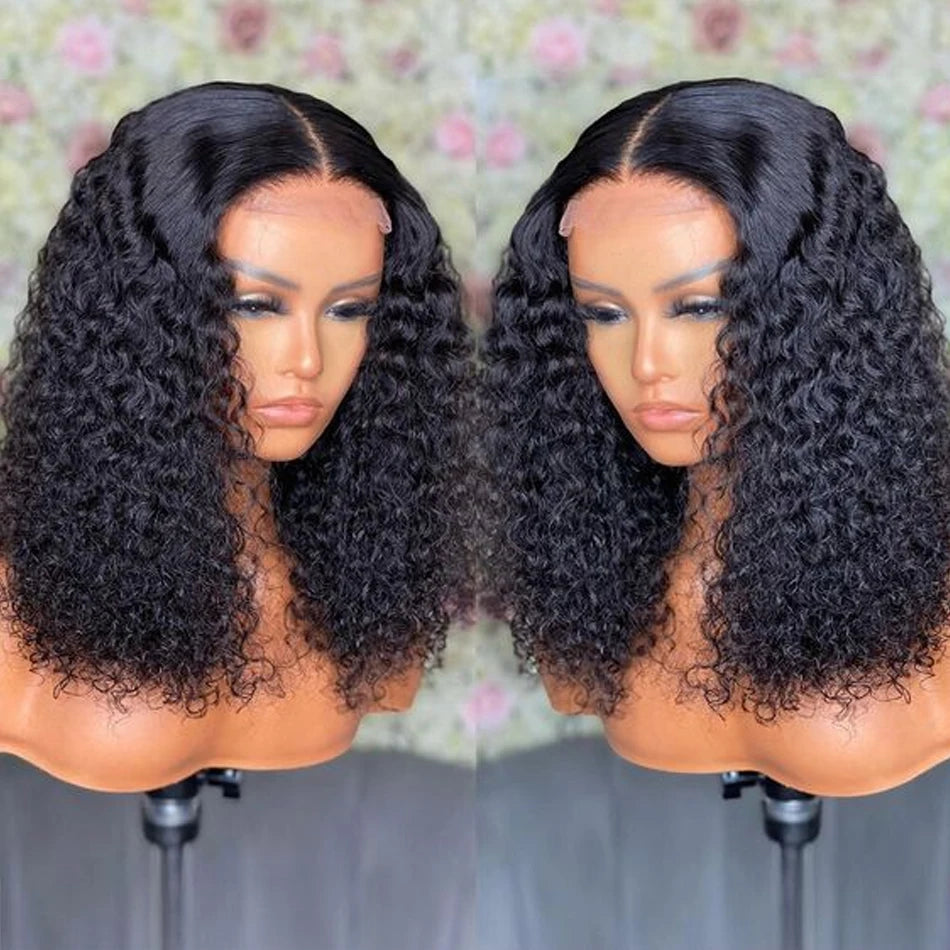 Wear and Go Glueless Kinky Curly Bob Wig - 13x4 Lace Frontal Human Hair Remy Jerry Curl for Women LumeaWomen