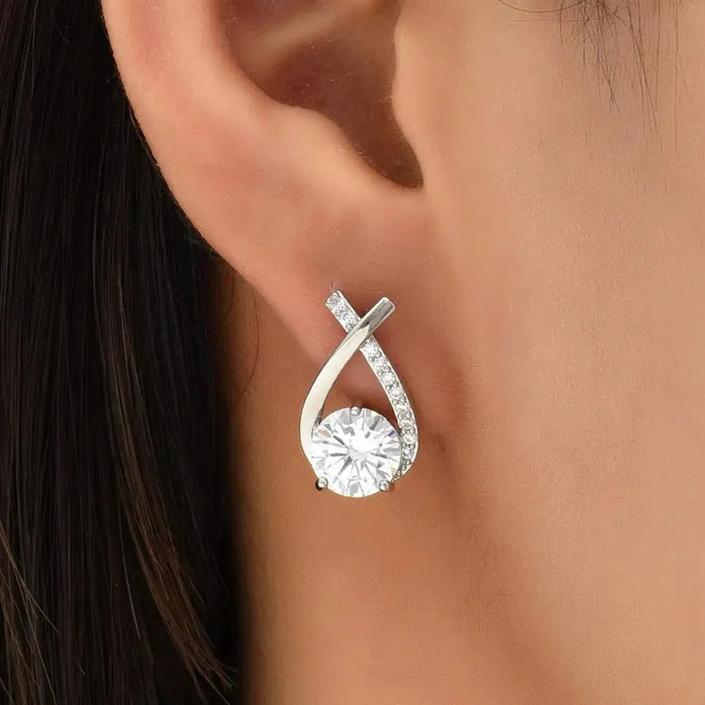 Elegant Crystal Cross Stud Earrings LumeaWomen