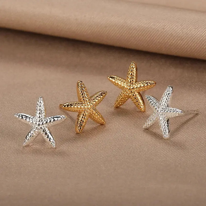 Vintage Starfish Shell Stud Earrings LumeaWomen