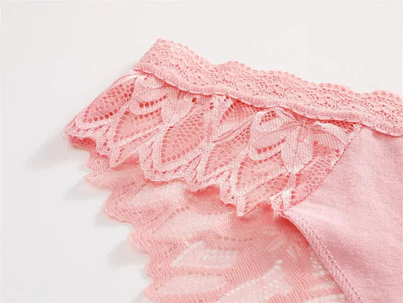 4PCS/Set Floral Lace Panties – Women's Breathable Low Rise Briefs, Soft Solid Color Underwear & Lingerie LumeaWomen