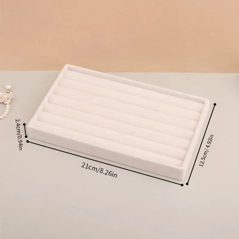 Stackable Velvet Jewelry Tray - Practical Beige Storage Drawer for Rings and Earrings LumeaWomen