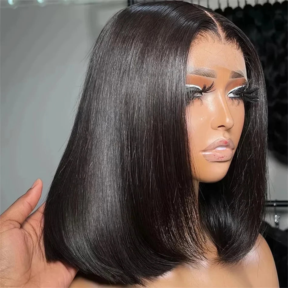Glueless Bone Straight Bob Wig - 13x4 Transparent Lace Front Human Hair Wig LumeaWomen