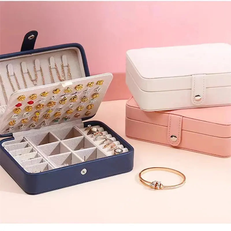 Korean Style Portable Jewelry Storage Box - 2024 High-end Large Capacity Travel Jewelry Organizer LumeaWomen
