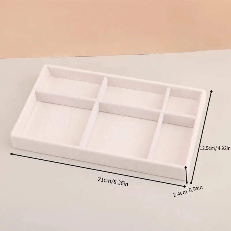 Stackable Velvet Jewelry Tray - Practical Beige Storage Drawer for Rings and Earrings LumeaWomen
