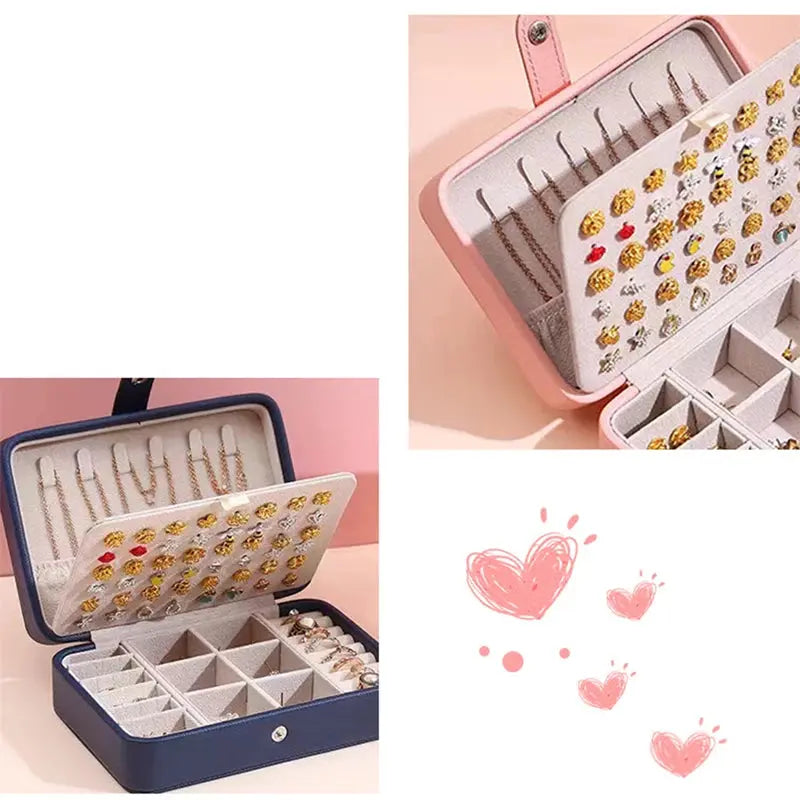 Korean Style Portable Jewelry Storage Box - 2024 High-end Large Capacity Travel Jewelry Organizer LumeaWomen