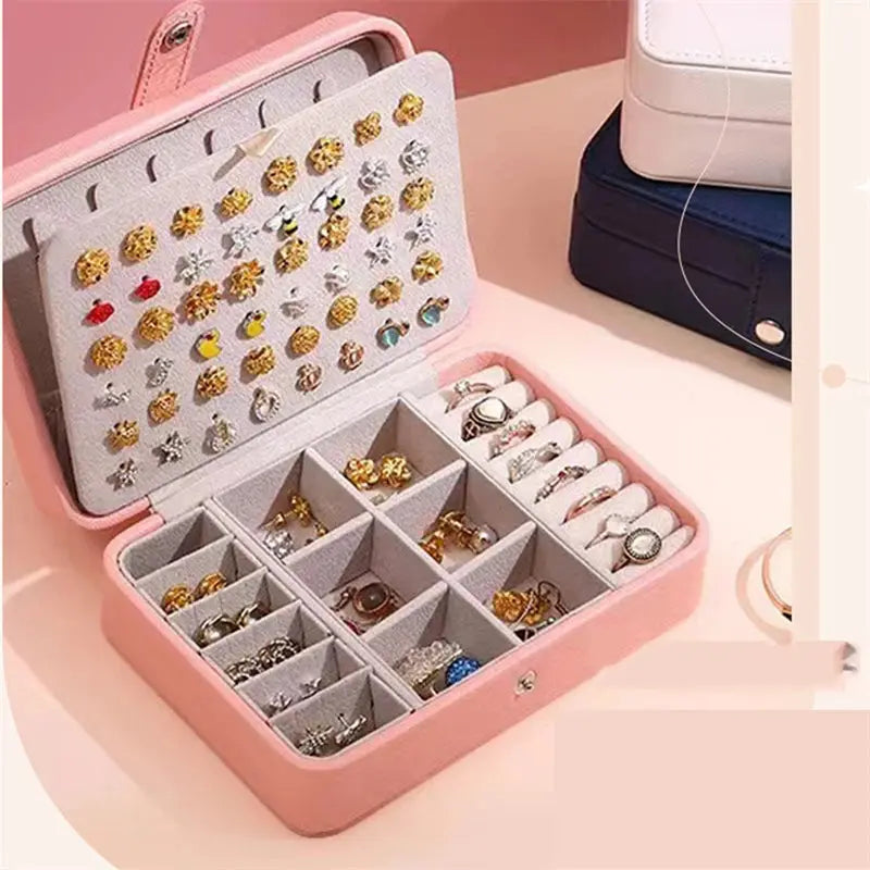 Korean Style Portable Jewelry Storage Box - 2024 High-end Large Capacity Travel Jewelry Organizer LumeaWomen