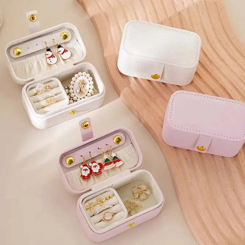 Exquisite PU Leather Jewelry Box - Minimalist Travel Organizer for Rings, Necklaces, Earrings LumeaWomen