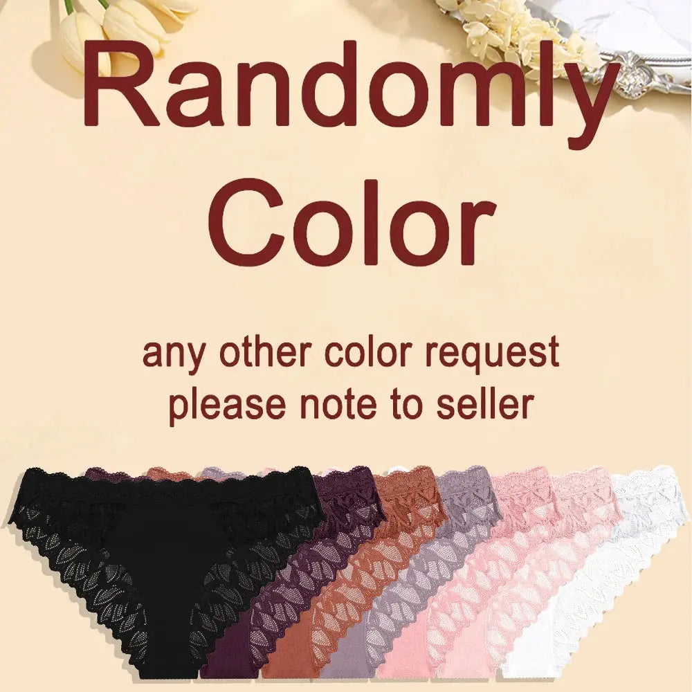 4PCS/Set Floral Lace Panties – Women's Breathable Low Rise Briefs, Soft Solid Color Underwear & Lingerie LumeaWomen