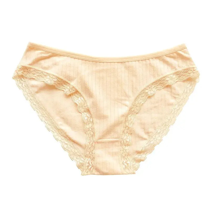 3Pcs/Set Cotton Lace Panties for Women – Soft Solid Color Briefs, M-XL, Underwear LumeaWomen