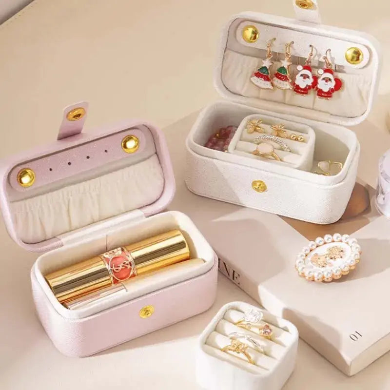 Exquisite PU Leather Jewelry Box - Minimalist Travel Organizer for Rings, Necklaces, Earrings LumeaWomen