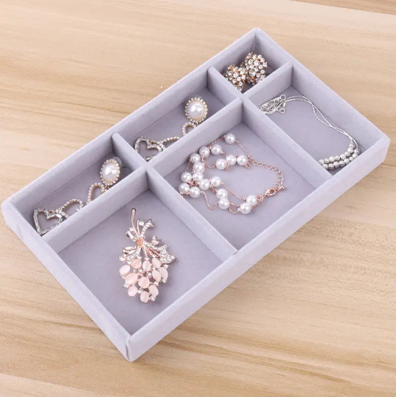 Soft Velvet Stackable Jewelry Tray - Portable Organizer for Rings, Earrings, Necklaces & Bracelets LumeaWomen