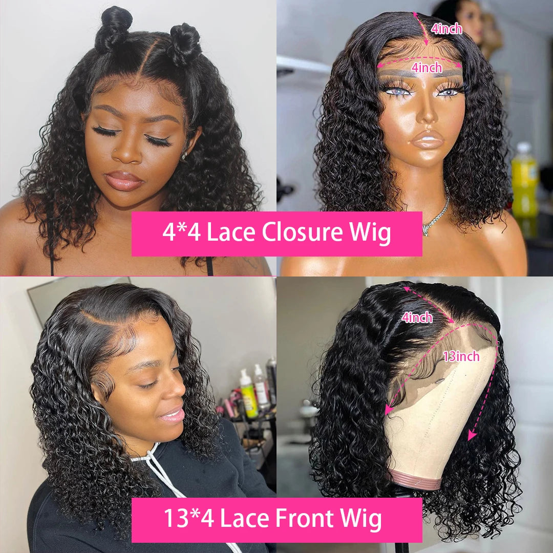 Ready to Wear Glueless Kinky Curly Bob Wig - 13x4 Lace Front Human Hair Wig for Women LumeaWomen