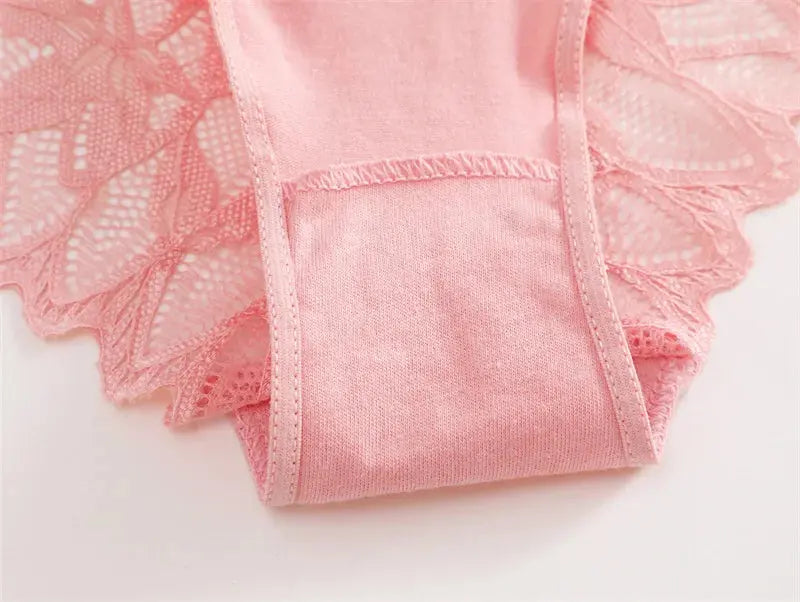 4PCS/Set Floral Lace Panties – Women's Breathable Low Rise Briefs, Soft Solid Color Underwear & Lingerie LumeaWomen