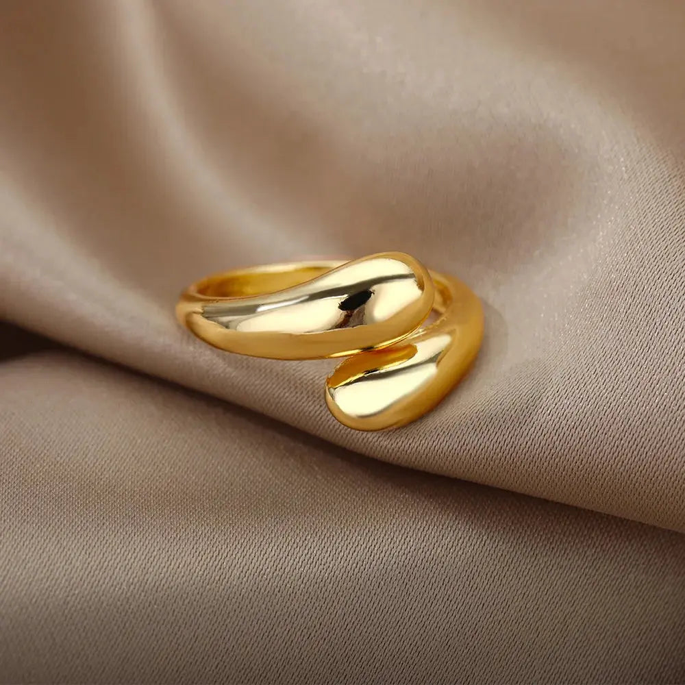Stainless Steel Gold Color Wedding Ring LumeaWomen