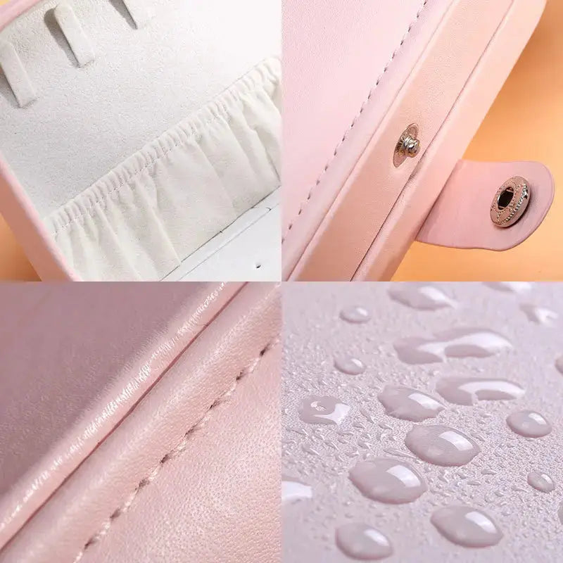 Portable Leather Jewelry Organizer - Travel Case with Zipper for Rings, Necklaces, Earrings & Bracelets LumeaWomen