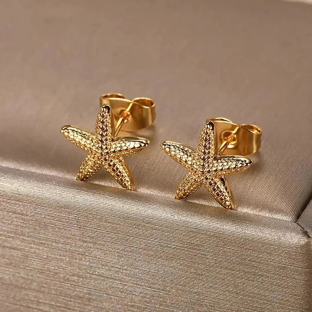 Vintage Starfish Shell Stud Earrings LumeaWomen