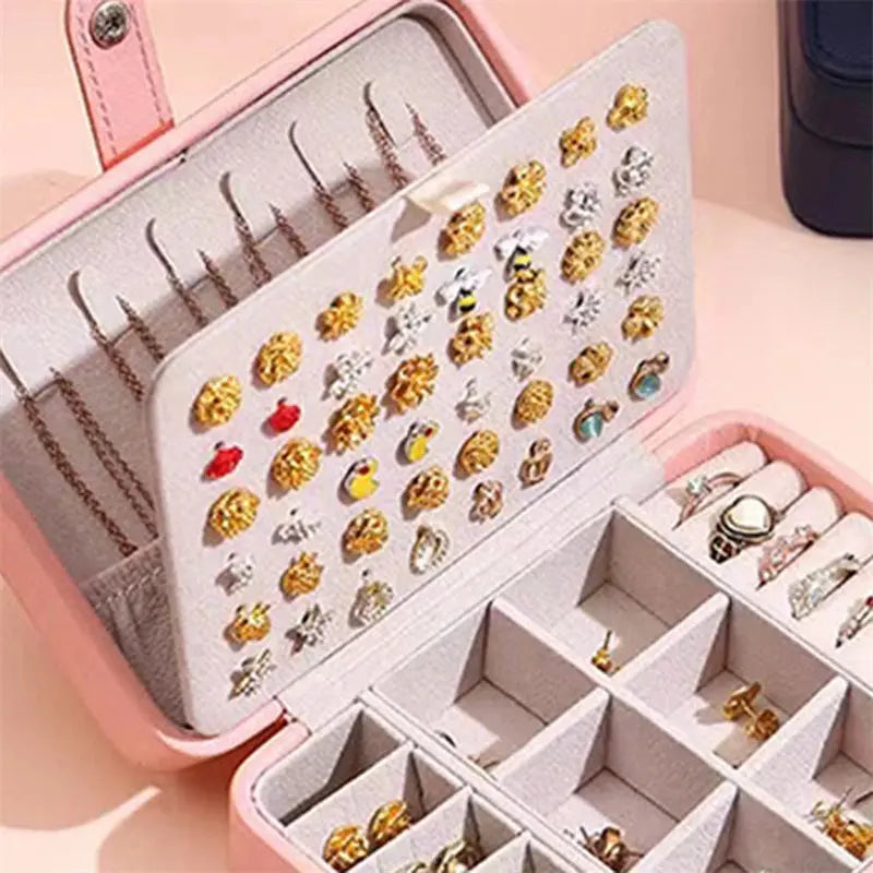 Korean Style Portable Jewelry Storage Box - 2024 High-end Large Capacity Travel Jewelry Organizer LumeaWomen