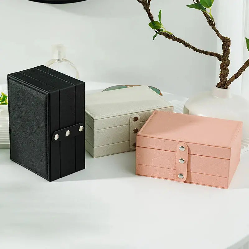 Large Capacity PU Leather Jewelry Storage Box - Portable Travel Organizer for Necklaces, Earrings, Rings & More, Dustproof LumeaWomen